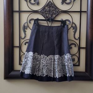 Talbots Wide Box Pleated Polka Dot/Paisley Skirt